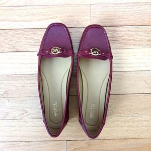 Michael Kors maroon leather loafers, size 7.5